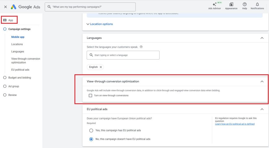 Google Ads adds VTC bidding for App campaigns