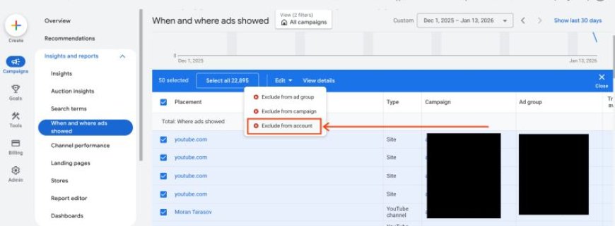 Google Ads rolls out account-level placement exclusions